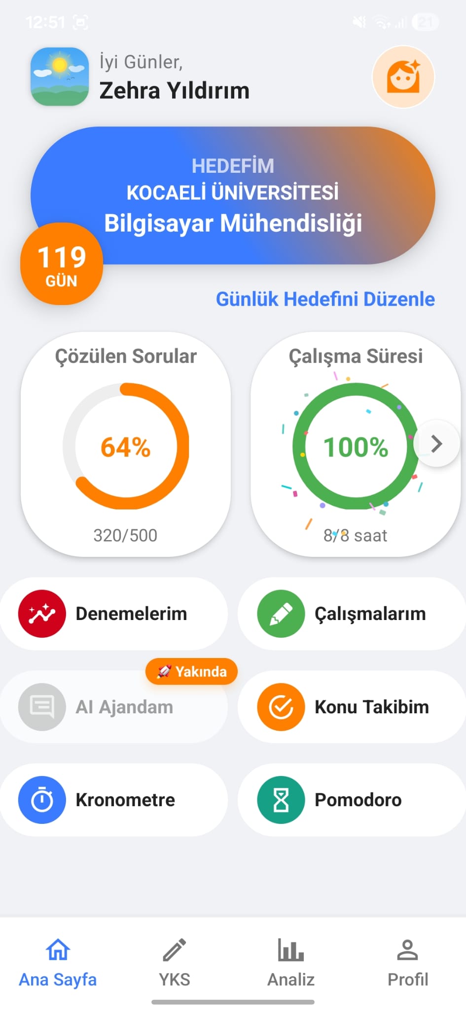 YKS Ajandam Ana Sayfa